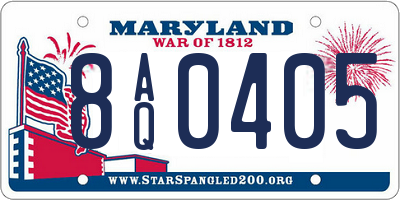 MD license plate 8AQ0405