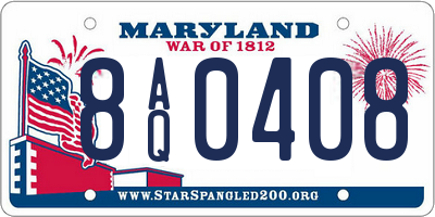 MD license plate 8AQ0408