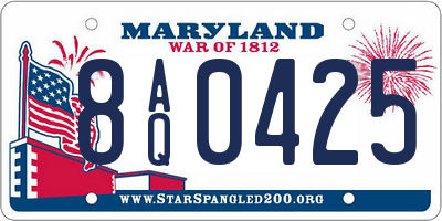 MD license plate 8AQ0425
