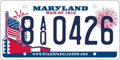 MD license plate 8AQ0426