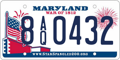 MD license plate 8AQ0432