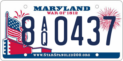 MD license plate 8AQ0437