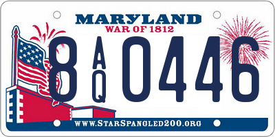 MD license plate 8AQ0446