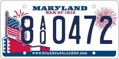 MD license plate 8AQ0472