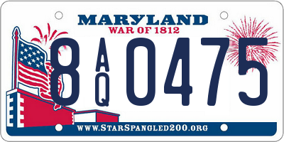 MD license plate 8AQ0475