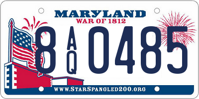 MD license plate 8AQ0485