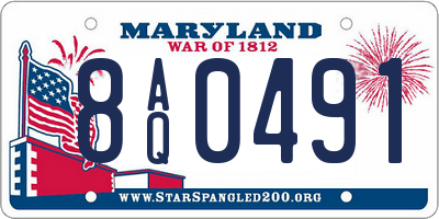 MD license plate 8AQ0491