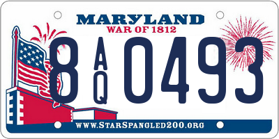 MD license plate 8AQ0493