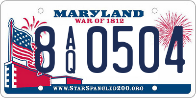 MD license plate 8AQ0504