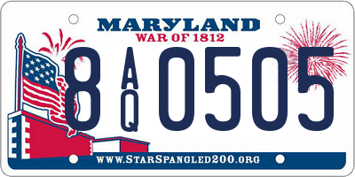 MD license plate 8AQ0505