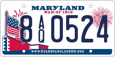 MD license plate 8AQ0524