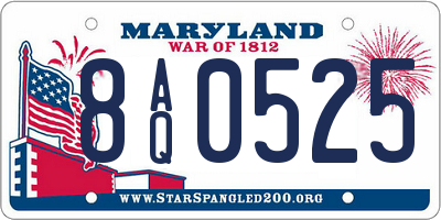 MD license plate 8AQ0525