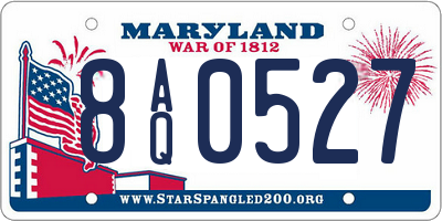 MD license plate 8AQ0527