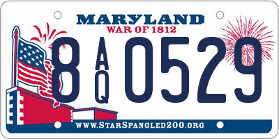 MD license plate 8AQ0529