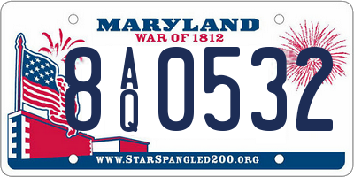 MD license plate 8AQ0532
