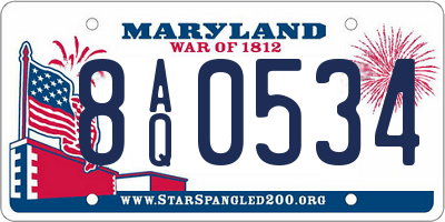 MD license plate 8AQ0534
