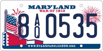 MD license plate 8AQ0535