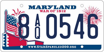 MD license plate 8AQ0546