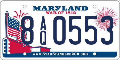 MD license plate 8AQ0553