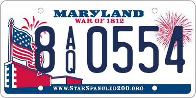 MD license plate 8AQ0554