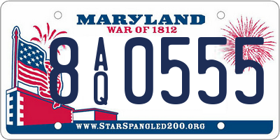 MD license plate 8AQ0555