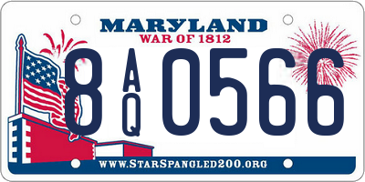 MD license plate 8AQ0566