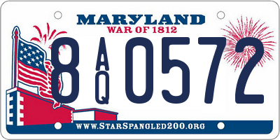 MD license plate 8AQ0572