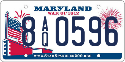 MD license plate 8AQ0596