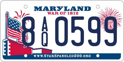 MD license plate 8AQ0599