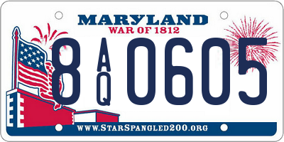 MD license plate 8AQ0605