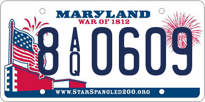 MD license plate 8AQ0609