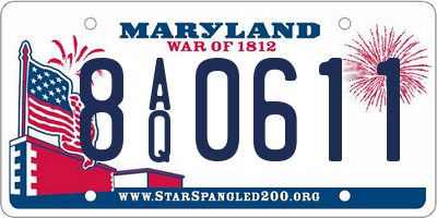 MD license plate 8AQ0611