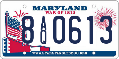 MD license plate 8AQ0613