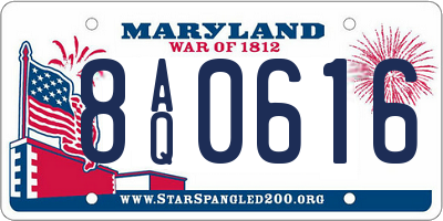 MD license plate 8AQ0616
