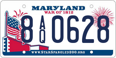 MD license plate 8AQ0628