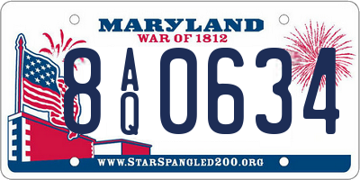 MD license plate 8AQ0634