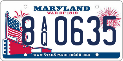MD license plate 8AQ0635