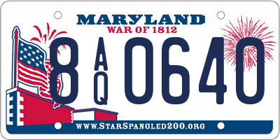 MD license plate 8AQ0640