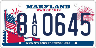 MD license plate 8AQ0645