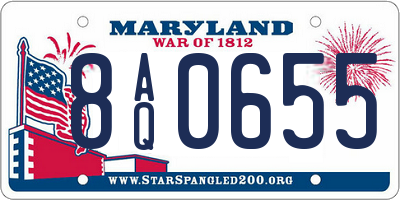 MD license plate 8AQ0655