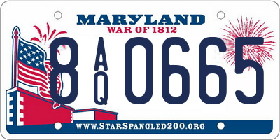 MD license plate 8AQ0665