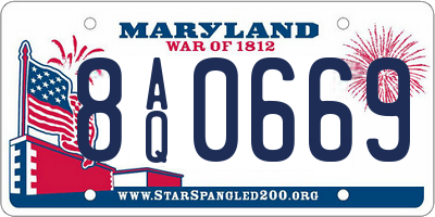MD license plate 8AQ0669
