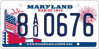 MD license plate 8AQ0676