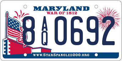 MD license plate 8AQ0692