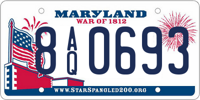 MD license plate 8AQ0693