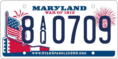 MD license plate 8AQ0709