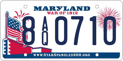 MD license plate 8AQ0710