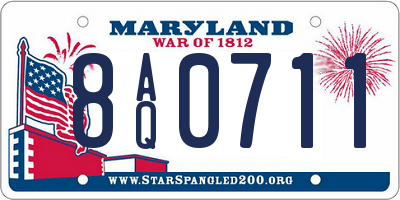 MD license plate 8AQ0711