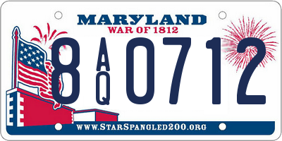 MD license plate 8AQ0712