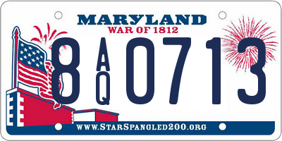 MD license plate 8AQ0713